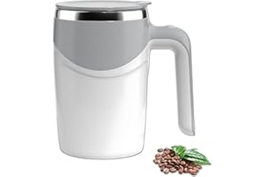 FOXNSK 380ml Rechargeable Stainless Steel Self Stirring Mug, Magnetic Mixing Cup for Coffee, Tea, Home Office Travel