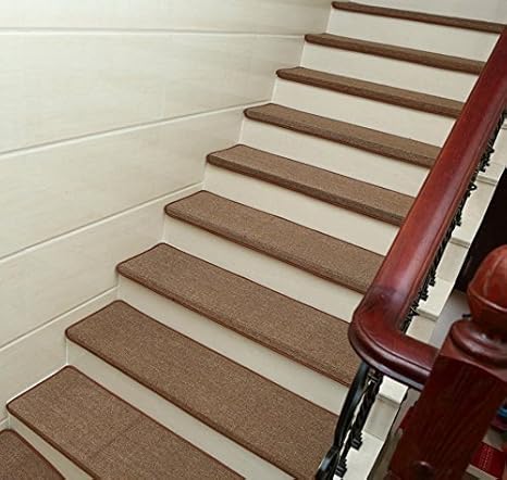Amazon 階段踏み板 Skid Resistantシリカゲルbacking ノンスリップインドア階段 プロテクター モダンステップマットハードフロア用階段 10ピース マスカー 養生シート