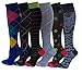 6 Pairs Pack Women Dr Motion Graduated Compression Knee High Socks (Assorted Fancy Design)