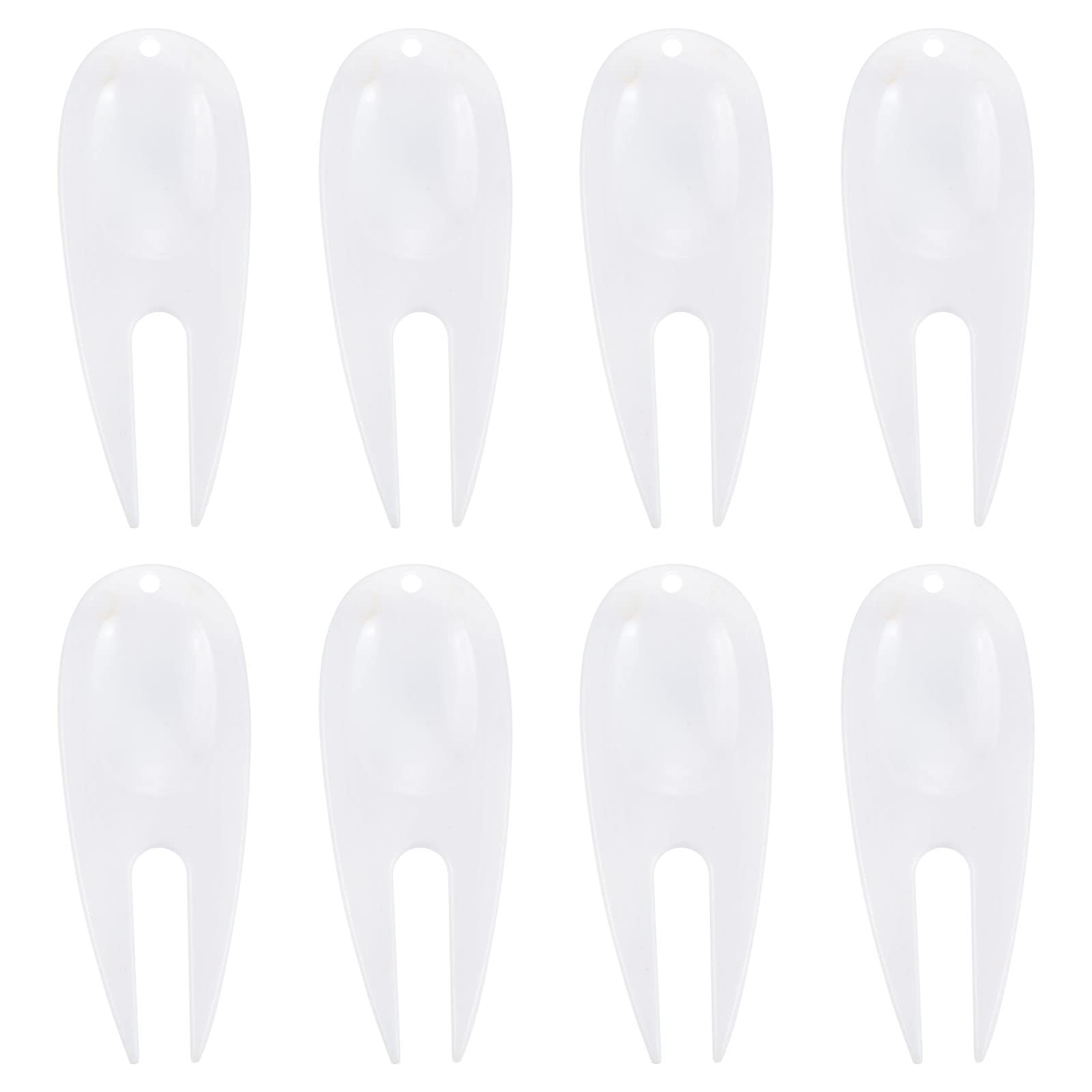 PATIKIL Golf Divot Tool, 8 Pack Plastic Golf Repair Tool Ball Marker for Golfer, White