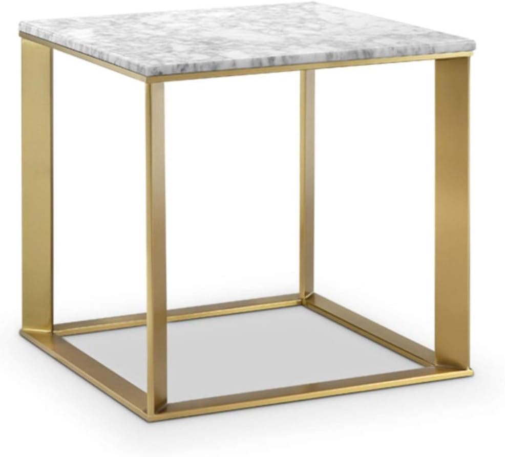 Amazon Com Stilnovo Modern Open Marble Brass Side Table White Furniture Decor