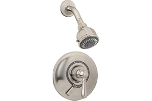 SYMMONS Allura Single Handle 2-Spray Shower System with VersaFlex™ Integral Diverter in Satin Nickel (Valve Included)