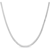 Savlano 925 Sterling Silver 2.5mm Herringbone Flat Snake Magic Chain Necklace for Women & Men with a Gift Box - Made in Italy