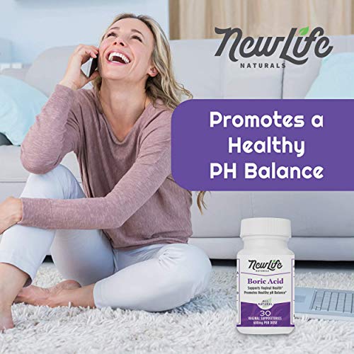 NewLife Naturals Boric Acid Vaginal Suppositories 600mg 100 Pure