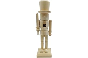 Nutcrackers Figures 10" Unfinished Wooden Nutcracker Ornaments for DIY Paintable Blank Christmas Crafts for Xmas Table Home D