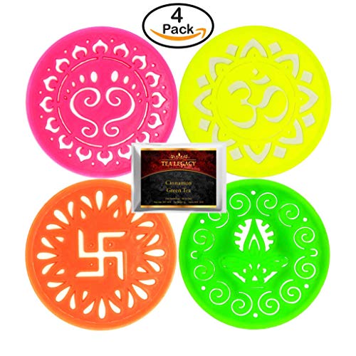Buy Assorted Small Round Rangoli Stencils Set (4.25" Reusable Template ...