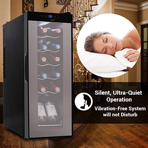 Nutrichef PKCWC120 RefrigeratorWhite & Red Chiller Countertop Cooler