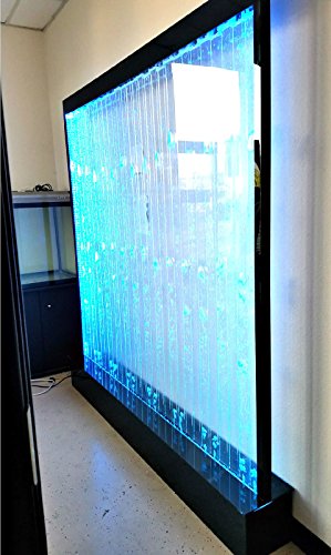 Fountain Bubble Wall Display Panel 79 Inches Square Free Standing Multi Color LED Light Restaurant Bar Club Salon Entry Foyer Model P52