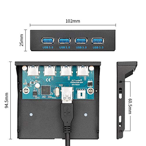 CY USB 3.0 HUB 4 Ports Front Panel to Motherboard 20Pin Connector Cable