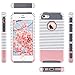 ULAK Case for iPhone 5/5S/SE, Slim Fit Protection Case Hybrid Scratch Resistant Hard Back Cover Shock Absorbent TPU Bumper Protective Case(Minimal Rose Gold Stripes+Grey)