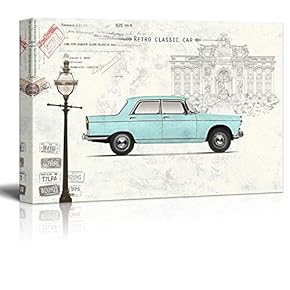 Canvas Wall Art - Classic Vintage Car - Giclee Print Gallery Wrap Modern Home Art Ready to Hang - 12x18 inches