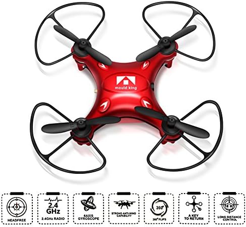 Mini RC Quadcopter, Mini RC Drone, eBoTrade 2.4Ghz 4CH 6-Axis Gyro UFO RC Quadcopter Drone for Kids &amp; Beginners with 3D Flips, Headless Mode, One Key Return, Full Protectors, H/L Speed (Red)
