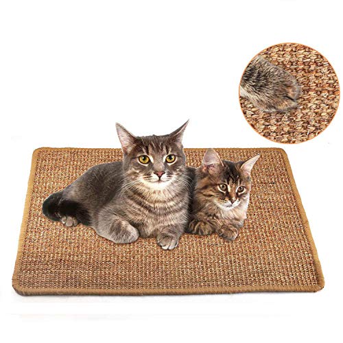 Liyahog Cat Scratcher Mat, Natural Sisal Scratching Pad, AntiSlip Cat