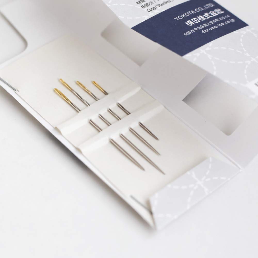 Sashiko kit, Yokota Sashiko Thread, Needles and Template Yume Fukin with Original English Manual, Thimble Sewing Set, Fabric, Japanese Textile (White Thread / Navy Dishcloth)
