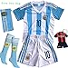 Barcelona Kids Jersey 2015/2016 Messi #10 Football Soccer Argentina Home Jersey Shorts & Socks & Key Chain & Pen Bag for Kids 3-14 Years (11-12 Years)