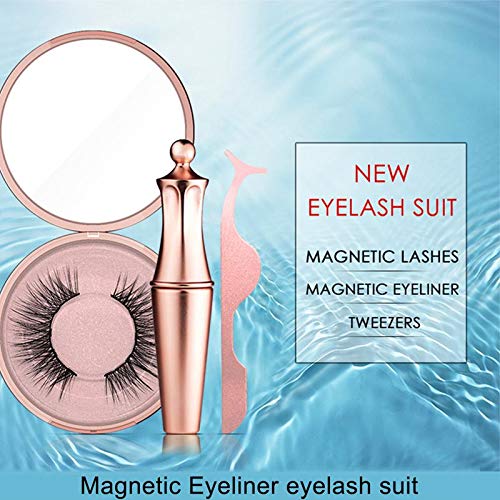 Magnetic Eyeliner With 3D Magnetic Eyelashes & Tweezers, Foonee Black Waterproof Magnetic Liquid Eyeliner For Use With Magnetic False Lashes