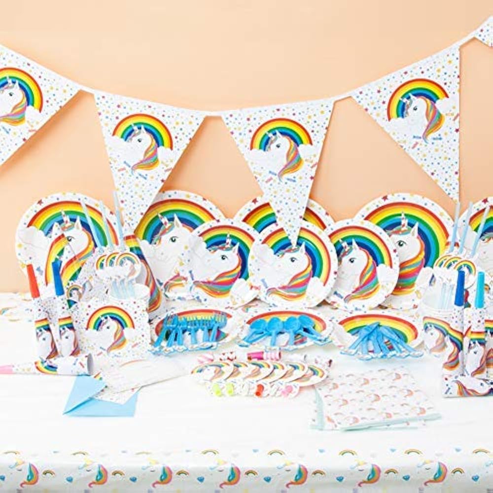 Unicorn Party Packs Supplies Set, Girls Decorations Kit For Kids