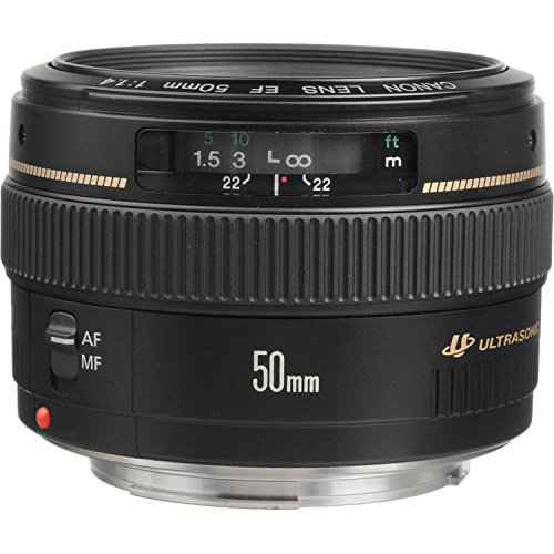 Canon EF 50mm f/1.4 USM Standard & Medium Telephoto Lens for Canon SLR Cameras - Fixed (Renewed)