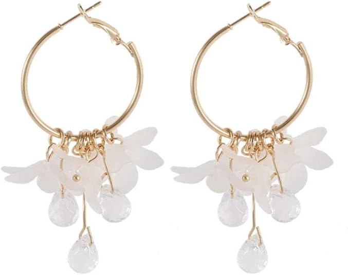 Boucles D'Oreilles Pendantes Linawe - Cristal Et Diamant - Or/Rose/Argent - Pour Mariage