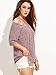 SheIn Women's Crisscross Cold Shoulder Half Sleeve T-Shirt - Burgundy Small