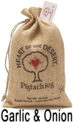 2 lb Garlic & Onion Flavored In-Shell Burlap Kosher Pistachios from Eagle Ranch, Alamogordo, New Mexico