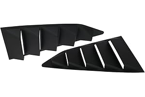 Window Louver Compatible with 2016-2023 Chevy Camaro, GT-Style ABS Plastic Black Rear Window Guards by IKON MOTORSPORTS, 2017 2018 2019 2020