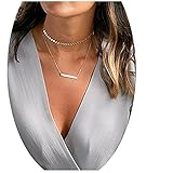 Geerier Layer Coin Choker Necklace Set Pendant Bar Necklace