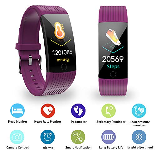 Fitness Tracker, Activity Tracker with Heart Rate Monitor, 1.14 inch Fitness Watch with Sleep Monitor IP69 Waterproof, Step Counter Pedometer SMS Push Smart Watch for iOS Android Phone