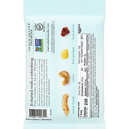SAHALE SNACKS PINEAPPLE RUM CASHEW COCONUT SNACK MIX, 1.5 OUNCES