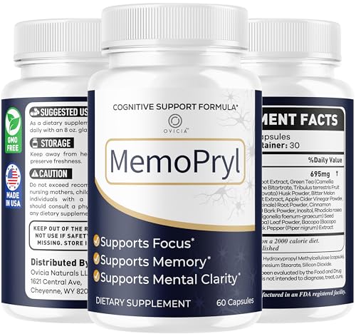 (3 Pack) Memopryl Capsules - MemoPryl Support Advanced Formula, Daily Memo Pryl Pills All Natural Ingredients Premium Formula Vitamins for Overall Health & Wellness Reviews, 180 Capsules for 3 Months