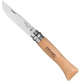 Opinel No. 06 INOX - Stainless Steel Folding Pocket Knife, Beechwood Handle | Sustainable Beech Wood, European Stainless Steel, Lightweight, Virobloc Collar, Iconic Design, Made in France