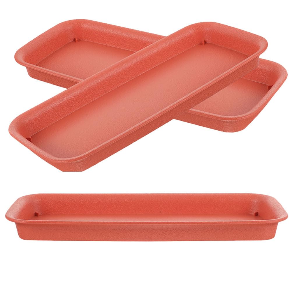 Yardwe 3pcs Plastic Plant Saucer Drip Trays, Rectangular Planter Tray, Large Pot Saucer, Planter Saucer Pans for Indoor and Outdoor Plants 40x17cm