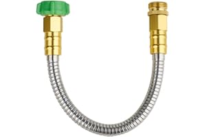 SKYWARD 304 Stainless Steel Short Garden Hose 1 ft with Female to Male Metal Connector, Anti-Leakage, Flexible & Lightweight Kink Free Water Hose, Easy to Use & Store (1ft)