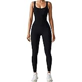 ALYNE Women's Seamless Jumpsuit One-Piece Sleeveless Full Body Bodycon Bodysuit with Contouring Fit