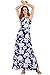 Ayliss Women's Halter Strap Maxi Dress Navy Blue with White Flower Elegant Dress,M