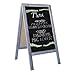 Ilyapa Wooden A-Frame Sign with Eraser & Chalk - 40 x 20 Inches Magnetic Sidewalk Chalkboard – Grey Menu Display for Restaurant, Business or Wedding
