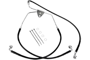 HILL COUNTRY CUSTOM CYCLES Hill Country Customs +6" Over Stock Front Black Vinyl Coated Brake Line for 2008-2013 Harley Touring models without ABS brakes - HC-401099