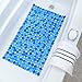 SlipX Solutions Deep Massage Bath Tub & Shower Mat 30x17 | Non-Slip, 140 Suction Cups | Feels Great on Tired Feet, Looks Like River Rock | Machine Washable, Blue Pebbles