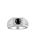 RYLOS Men's Ring Sterling Silver Ring, 7MM Round