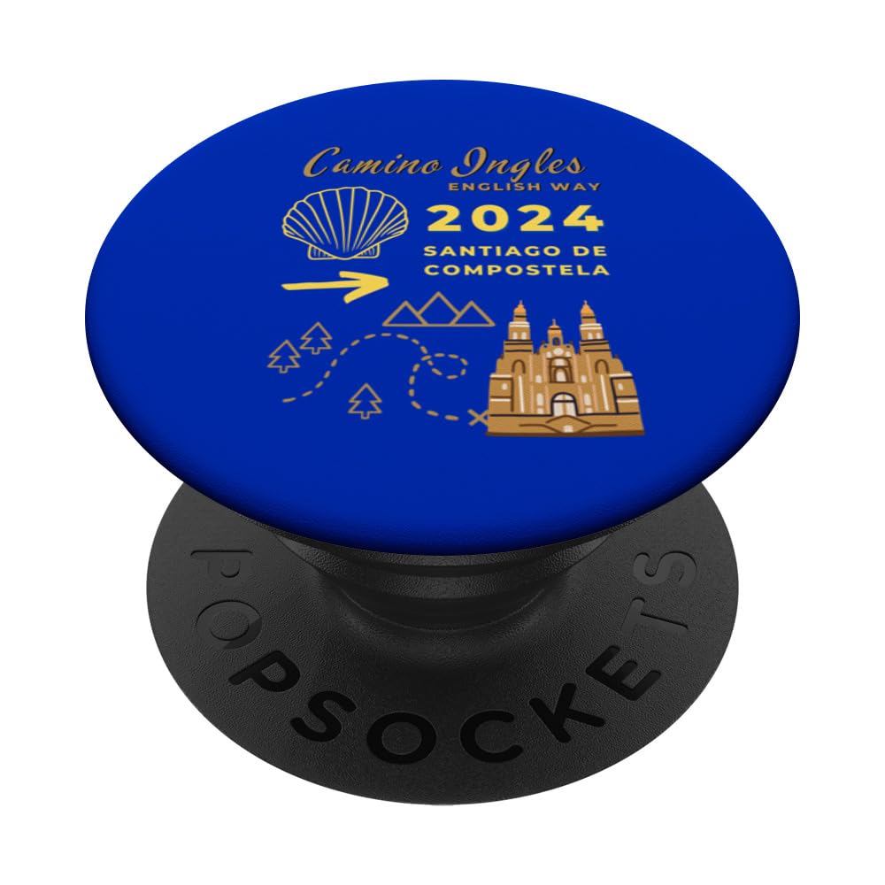 Camino Ingles Santiago de Compostela English Way 2024 PopSockets Swappable PopGrip