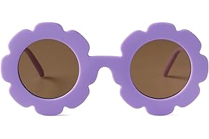 ADE WU Sunglasses for Kids Round Flower Cute Glasses UV 400 Protection Children Girl Boy Gifts