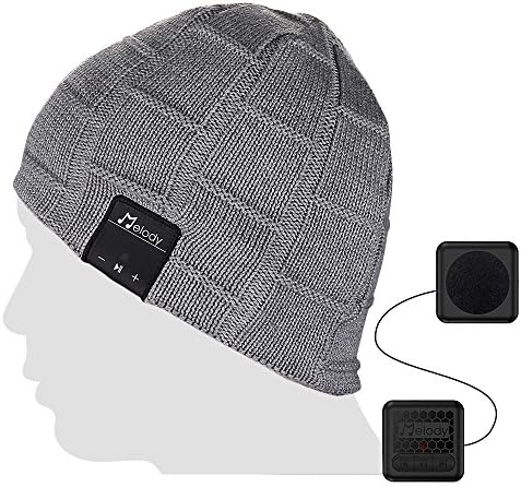 Bluetooth Beanie Music Hat, Coeuspow Smart 4.1 Wireless Music Beanie Hat, Soft Warm Beanie Hat with Built-in Microphone and HD Stereo, Hand-Free Calling & Listen to Music Outdoor in Winter (Grey)