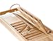 Prosumer's Choice Natural Bamboo Bathtub Caddy Tray Organizer With Book, Tablet, Phone, Wineglass Holder