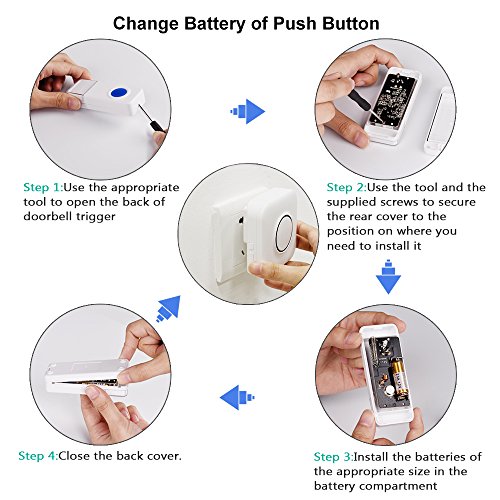 Wireless Doorbell Door Open Chime Kit BITIWEND Waterproof Doorbell plus