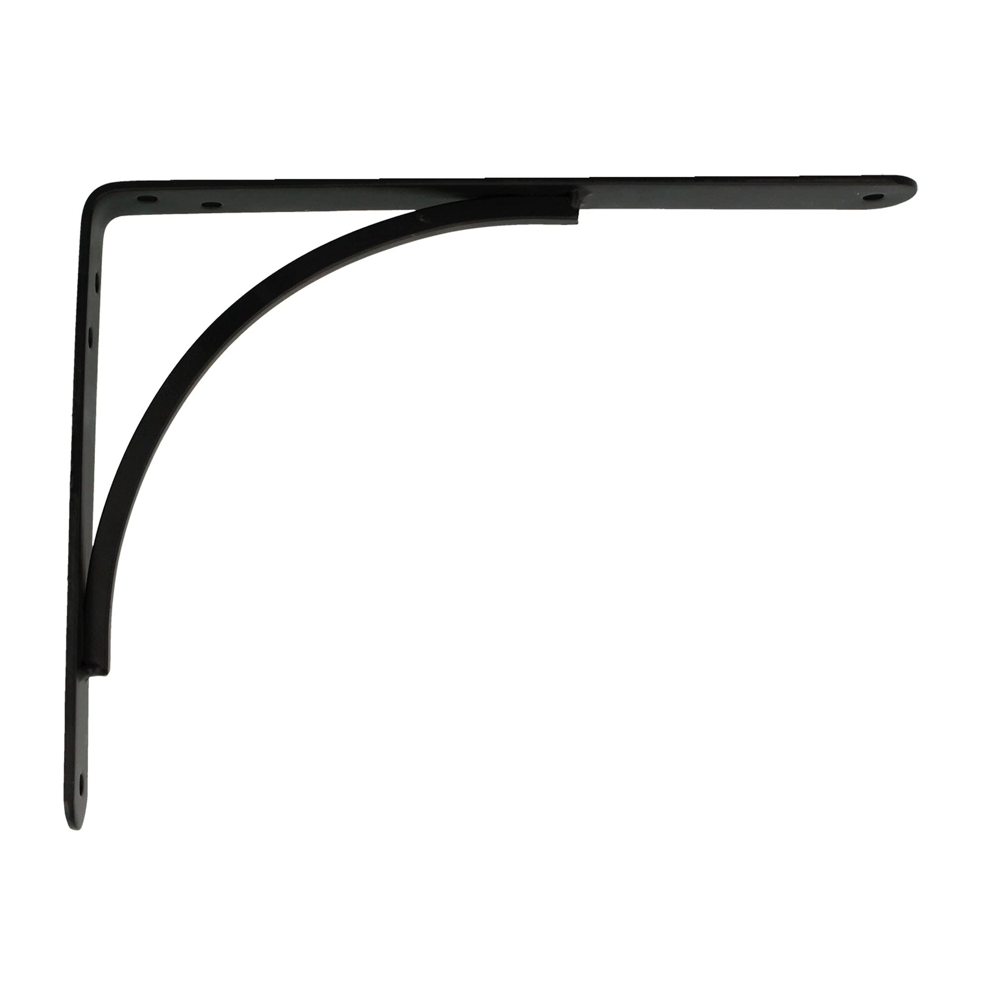 Amig - Shelf Bracket Stainless Steel Model 10 | Metal Bracket for Shelves | Shelf Bracket | Colour: Black | Dimensions: 200 x 150 mm | Recommended Max Weight: 75 kg