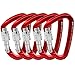 GM CLIMBING Ultra-Light Screw Locking Carabiner CE UIAA Certified Red Pack of 5