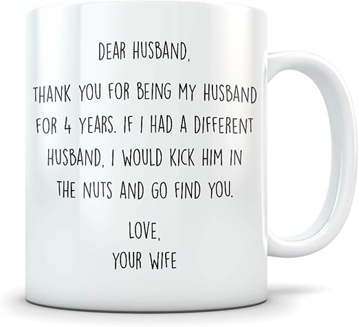 Amazon Com 4th Anniversary Gift For Men Funny 4 Year Wedding