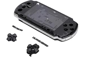 ZOPSC Replacement Full Housing Console Game Shell Case Cover Repair Parts for PSP 3000 Anti-Scratch Portable Replacement Shell for PSP3000 with Screwdriver(Black)