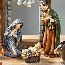 glitzhome 11Pcs Resin Nativity Figurines Set