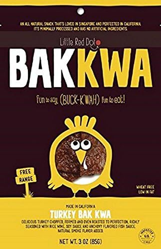BAK KWA, JERKY, TURKEY BAK KWA, Pack of 12, Size 3 OZ - No Artificial Ingredients Gluten Free Low Sodium Wheat Free